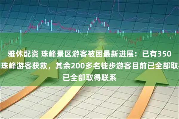 雅休配资 珠峰景区游客被困最新进展：已有350名被困珠峰游客获救，其余200多名徒步游客目前已全部取得联系
