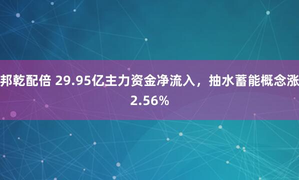 邦乾配倍 29.95亿主力资金净流入，抽水蓄能概念涨2.56%