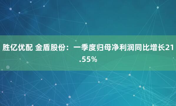 胜亿优配 金盾股份：一季度归母净利润同比增长21.55%